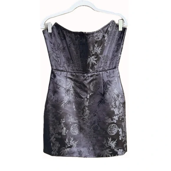 SAU LEE Janet Jacquard Mini Dress Strapless Chinese Corset Bustier Party Dress - Picture 8 of 16